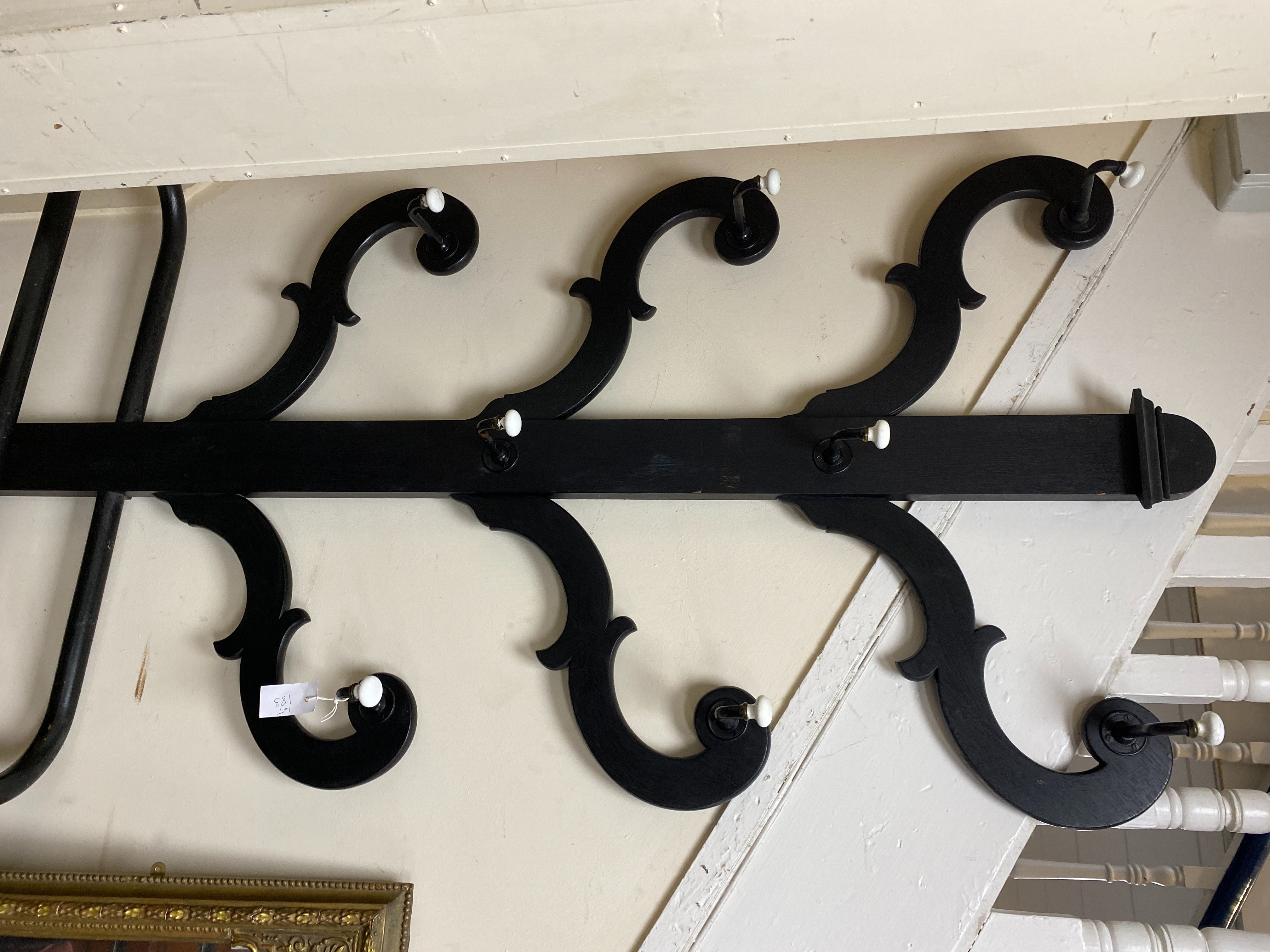 A Victorian and later painted oak hall stand